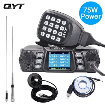 QYT KT-980 Plus Vozidlo Namontovat Rádio 75W VHF 136-174mhz UHF 400-480mhz Dual Band Základní Auto, Truck Mobilní Rádia, Amatérské KT980 Plus