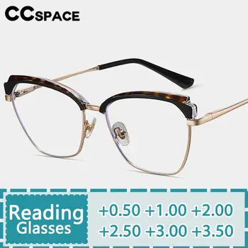 R57272 Cat Eye Čtení Brýle Ultralehké Tr90 Kovové Pružiny Závěs Optické Presbyopickém Brýle Dioptrické +50 +100 +200 +300