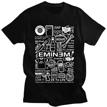Rapper Eminem Slim Shady T-košile Módní Vintage Grafické T shirt Muži Ženy Gothic Tričko Nadrozměrné Hip Hop Streetwear Unisex