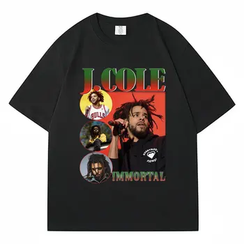Rapper J. Cole Hip Hop Grafické T Košile Módní Muži Ženy Nadrozměrné Bavlněné Ležérní Vintage O-Neck T-Košile, Streetwear Mužského