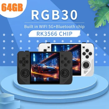 RGB30 Retro Herní Konzole 16G+64G 4.0 Palcový 720X720 Quad-Core CPU 5Ghz Wifi+Bluetooth 4100Mah Kapesní Herní Ovladač Snadné Použití