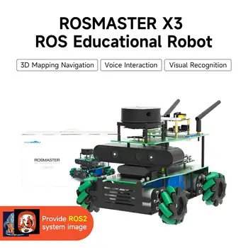 ROSMASTER X3 ROS2 Robot Inteligentní Auto s Mecanum Kolo Elektronické Učení Kit pro Jetson NANO/Orin NX/Orin NANO/RaspberryPi 4B