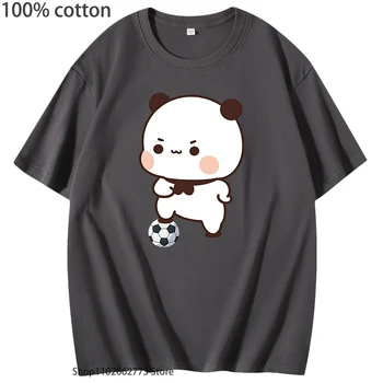 Roztomilý Bubu Je Hrát Fotbal T-Košile Kawaii Cute Panda Bear Grafické Košile, Ženy T Shirt Men 100% Bavlna Letní Ležérní Trička Topy