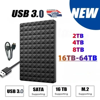Rozšíření 64TB 32TB SSD HDD Pevný Disk 2TB 4TB USB3.0 Externí SDD Kapacita Externího Pevného Disku pro Počítač Přenosný