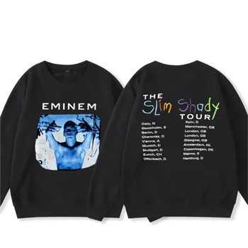 Ročník 1999 Eminem Slim Shady Tour Nový Tisk Mikina Jaro Podzim Černá Fleece Svetr Hip Hop Móda O-Neck Mikiny