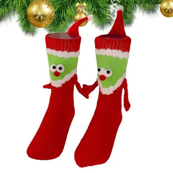 Ruka Držící Ponožky Přátelství Ponožky Magnet 3D Panenka Pár Rukou Drží Ponožky pro Dospělé Vánoční Téma Mid-Ponožky Roztomilý, Páry