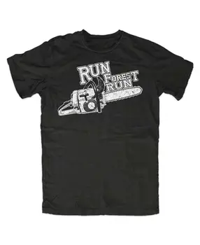 Run Forest Run T-Shirt Černá Dmc Běží Forrest Gump Běží Film Citát Dřevorubec