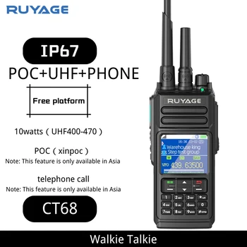 Ruyage CT68 POC UHF Telefon 4g walkie talkie Dva způsob, radio rádia ham stanice Mobilní telefon dlouhé vzdálenosti 100 km vzdálenosti