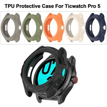Rám Ochranné Pouzdro Měkké Nárazník Smart Watch Screen Protector Doplňky, TPU Okraji Shell pro Ticwatch Pro 5