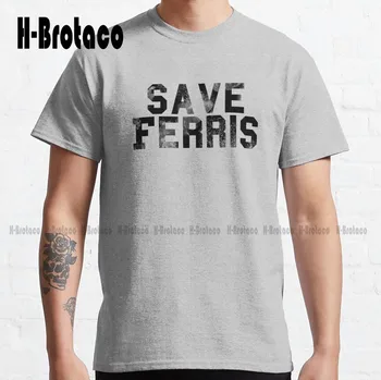 Save Ferris - Černá Zvětralé Logo Classic T-Shirt Vlastní Dárkové Vtipné Umění Streetwear Karikatura Tee Xs-5Xl Unisex Digitální Tisk