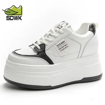 SDWK 9cm Tlustý-podrážkou Tenisky Ženské Retro Platforma Boty Ležérní Pohodlné Prodyšné Zvýšené Bílé Boty Zapatos Femme