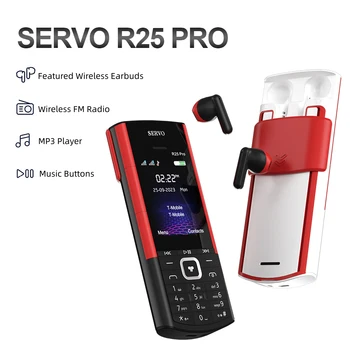 SERVO R25 PRO Kreativní Mobilní Telefon Dual SIM 2G GSM Super Zvuk Blacklist Volání Bluetooth Speed Dial Svítilna Předem Mobil