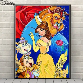Sexy Disney Kráska a Zvíře Diamond Malování Umění 5D DIY Hobby Vyšívání Nastavit Plný Vrták Děti Dárek Mozaika Domácí Dekoraci