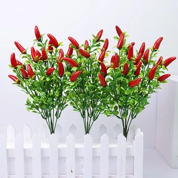 Simulované Chilli Papričky, Simulované Rostliny, 1 Kytice Umělé Květiny, Snadno Se Udržuje, Non Blednutí Střelba Rekvizity