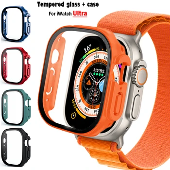 Sklo+pouzdro Pro Apple Watch Ultra 2 49mm popruh smartwatch PC Nárazníku+Screen Protector Tvrzené Krycí iwatch kapela Příslušenství