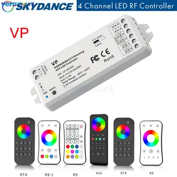 Skydance VP 4CH LED Controller DC12V 24V 15A PWM Bezdrátové 4 Pásmu 2.4 G RF Dálkové ovládání pro jednobarevné WW/CW RGB, RGBW Pás