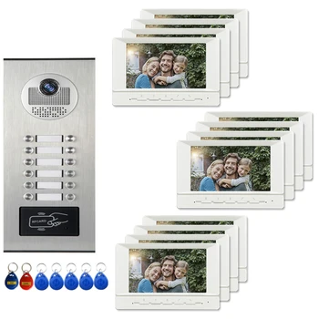 SmartYIBA Byt Video Budovy Intercom Dveře, Telefon Kit Dveřní Intercom Systém Multi Tlačítka Pro 2-12 Jednotek