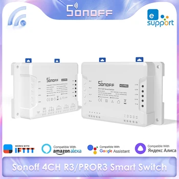 Sonoff 4CH Pro R3/4CH Bezdrátový Modul Relé Ewelink R3 Wi-fi Smart Switch DIY Přepínač APLIKACE Dálkového Ovládání Práce S Alexa GoogleHom