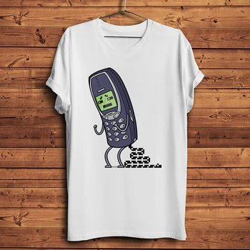 starý telefon Had se Stane, Vtipné geek vintage muži Tričko homme krátký rukáv tričko Unisex Streetwear Tričko geeker