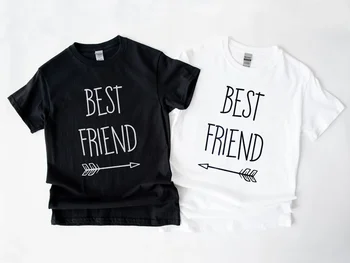 Sugarbaby Nejlepší Přátelé T-Shirt Odpovídající Děti T-Košile Módní Pár Bavlněné Tričko Unisex t shirt BFF tričko Drop Loď