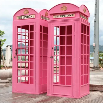 Svatební Dekorace Podporu OEM Železo Kov London Růžová Telefonní Budky Pro Vnitřní Dveře Dekorace