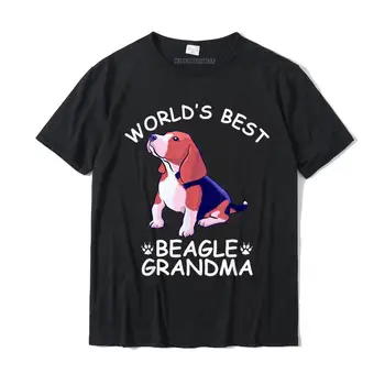 Svět je Nejlepší Beagle Babička Legrační Granddog Milovník Psů Roztomilý T-Shirt Hombre Designové Pánské Tričko Oblíbené Bavlněné Topy Trička Dárek