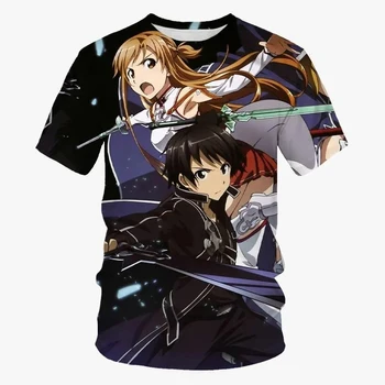 Sword Art Online, T-Košile Anime SAO 3D Tisk Streetwear Muži Ženy Módní Nadrozměrné Krátký Rukáv T Shirt Děti Odpališť Topy Oblečení