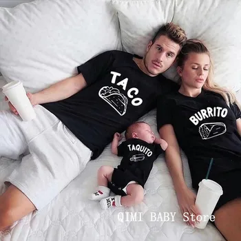 Taco Rodiny Odpovídající Oblečení Tričko Baby Kombinézu Děti Tričko Rodinu Otce, Syna, Rodinu, Oblečení