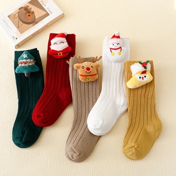 Teplé Zimní Ponožky pro Baby Boys & Girls Vánoční Vzorované Ponožky Svislé Pruhy Dětské Ponožky Ideální pro Vánoční Dárek