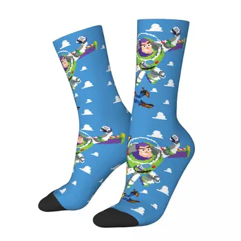 Toy Story Trochu Woody A Buzz Rakeťák Téma Design Socks Výrobek pro Ženy, Pružné Šaty Ponožky