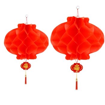 Tradiční Čínské Jarní Festival Lucerny Opakovaně Red Honeycomb Lucerna Dveře Závěsné Svítidlo Street Přívěsek Venkovní Domácí Dekory