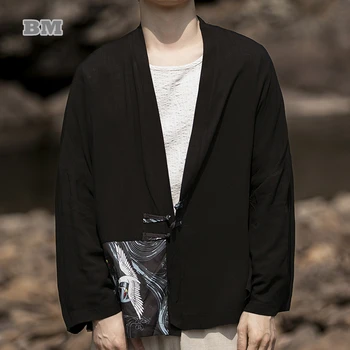 Tradiční Čínské Šaty Jeřáb Vzor Plus Velikost Hanfu Svetr Tai Chi Kung-Fu Kabát Plus Velikosti Tenké Tang Oblek Dlouhý Rukáv Topy