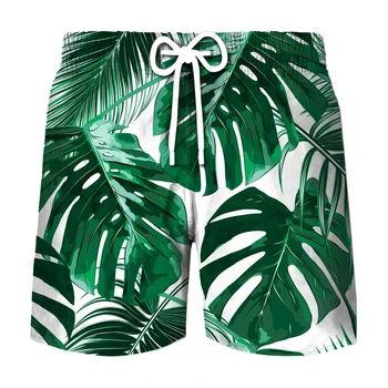 Tropická Rostlina 3D Tištěné šortky Muži/ Ženy Ležérní Módní Pláž Kalhoty Pánské Volné Krátké Kalhoty Letní Nadrozměrné Unisex Oblečení