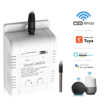 Tuya WiFi Teplotní Spínač 16A 3000W s Energií, Sledování Spotřeby Inteligentní Termostat Práce s Alexa Domů