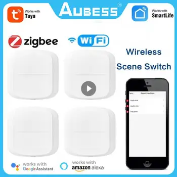 Tuya WiFi/ZigBee Bezdrátové 2 Gang 6 Scene Switch Push Button Controller Baterie Automatizace Scénář Pro Tuya Zařízení