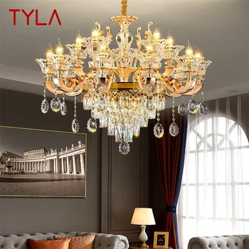 TYLA Moderní Lustry Lampy Gold Luxusní LED Crystal Svíčka Přívěsek Světlo pro Domácí Obývací Pokoj Ložnice Příslušenství Hotelu
