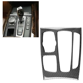 Uhlíkových Vláken RHD Auto Gear Shift Box Panel Nálepka Rám Kryt Střihu Pro BMW X5 F15 2014-2018 X6 F16 2015-2018