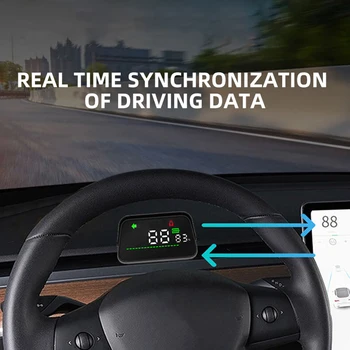 Velké Písmo-Auto Rychloměr, Head Up Display HUD Car Smart Digital Alarm Připomenutí Metr Pro Tesla Model 3 a Y