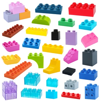 Velké Stavební Bloky Základní Řady Plastových Doplňků Kompatibilní Velkých Cihel, 5 Ks Nadace Shromáždění DIY Děti, Hračky, Dárky