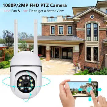 Venkovní bezpečnostní Kamery Lidské Detekce Bezpečnostní CCTV Kamera 1080P HD 2.4+5G Dual Band Duální Anténa Bezdrátové IP Kamery