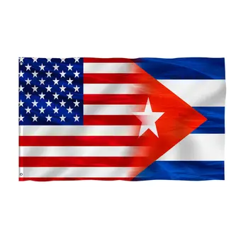 Venkovní Létání Oboustranný Tisk 100% Polyester Americké Vlajky Na Kubě