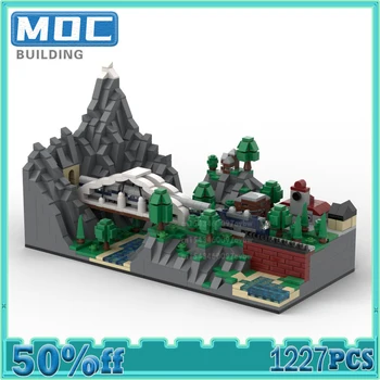 Vh Stavební Bloky Modulární Ulici ViewMountain Train Diorama Technické Cihly DIY Montáž Stavební Hračky, vánoční Dárky