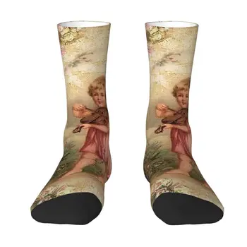 Viktoriánské Anděl Pánské Crew Ponožky Unisex Novinkou 3D Tisk Vintage Angel Šaty Ponožky