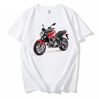 Vintage Men Závodní Motocykl Krátký Rukáv Dragon Rider Kolo Základní Klasický Tisk T-Shirt White Rider milovníky Ležérní T Košile