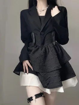 Vintage Černé Šaty Ženy Létě Roku 2023 Podvazky Šaty Korean Fashion Příčinnou Y2k Party Mini Šaty Ženy Elegantní Ležérní