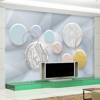 Vlastní 3D Nástěnné Moderní Módní Úlevu Kruh Kreativní 3D Tapety Obývací Pokoj TV, Pohovka Umění Pozadí Zeď Papel De Parede