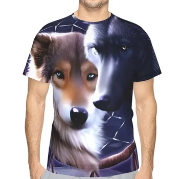 Vlci Dreamcatcher 3D Tištěné T Košile Pro Muže Space Galaxy Vlk Unisex Polyester Volné Fitness Topy Hip Hop Pláž Mužských Odpališť