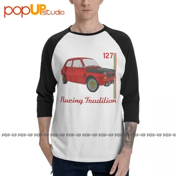 Vtg Fiat Abarth 127 Inspirované Úžasné Grafické 3/4 Rukáv T-shirt Unisex Streetwear Raglan Tričko