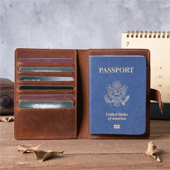 Vysoce Kvalitní Hovězí Kůže cestovní Pas se Vztahuje Dokument Pokrýt Cestovní Pas Držitel průkazu Letenky Držitele Cestovních Acceessory