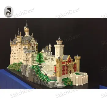 Vysoká Obtížnost DIY MOC 57493PCS Zámek Neuschwanstein Klasické Architektury, Stavební Bloky Hračky Cihly vánoční Dárky pro Dospělé